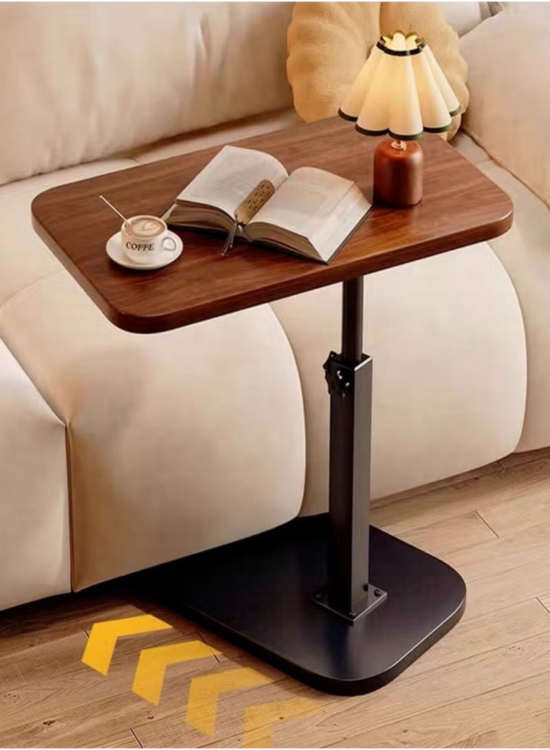 Adjustable Sofa Small Side Table, Wooden Tabletop End Table, Height-Adjustable C-Shaped End Table, Suitable for Reading, Coffee, Books, Perfect as a Nightstand, Sofa Table, or Patio Table - Image 1